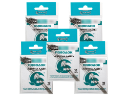 Поводки Контакт Струна лайт 10см. 5кг. 50шт. (5уп. по 10шт.) (с вертлюжком)