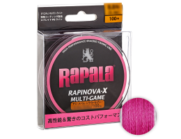 Плетёный шнур Rapala Rapinova-x MULTI GAME 100м. 0.3PE PINK					
