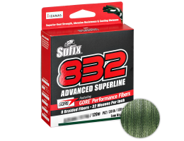 Плетёный шнур Sufix 832 Advanced Superline 120м. 0.24мм. LOW VIS GREEN