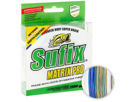 Плетёный шнур Sufix Matrix Pro Wax Shield 250м. 0.25мм. MULTICOLOR