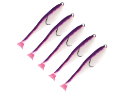 Поролоновые рыбки Контакт Незацепляйка 10см бело-фиолетовая 5 шт.