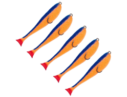 Поролоновые рыбки Контакт Незацепляйка 12см оранжево-синяя 5 шт.