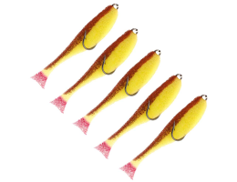 Поролоновые рыбки Контакт Незацепляйка 6см желто-коричневая 5 шт.